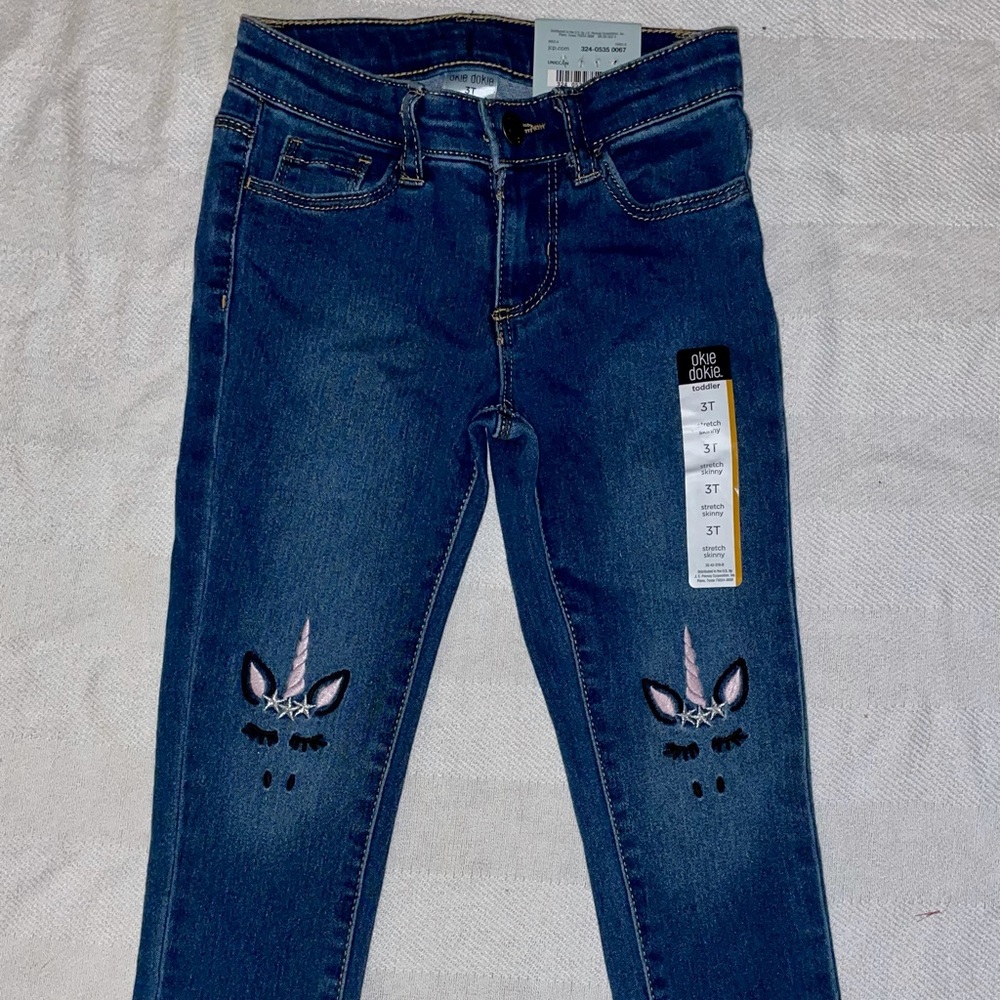 Okie dokie unicorn skinny jeans NWT 3T